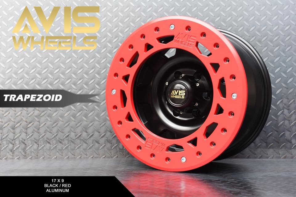 AVIS WHEELS TRAPEZOID BLACK RED RING